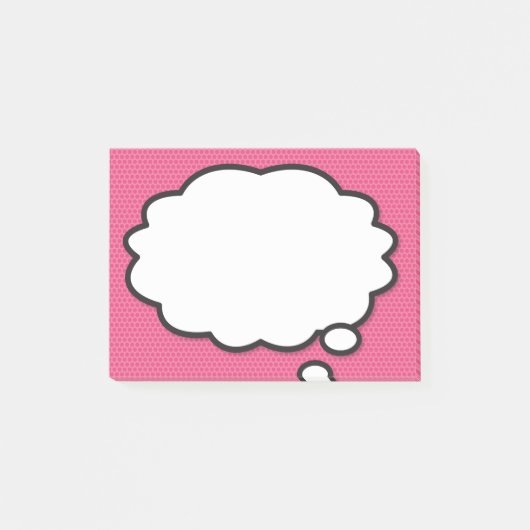 Leuke moderne stripboek denk bubbel roze post-it® notes (Voorkant)