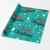 Leuke moderne turquoise Kerstmis-script Cadeaupapier (Uitgerold)