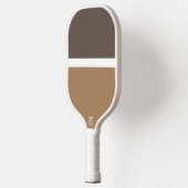 Leuke moderne tweekleurige bruine band kleurenblok pickleball paddle (Links)