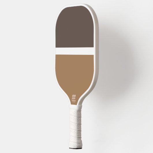 Leuke moderne tweekleurige bruine band kleurenblok pickleball paddle (Links)