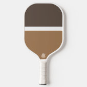 Leuke moderne tweekleurige bruine band kleurenblok pickleball paddle (Achterkant)