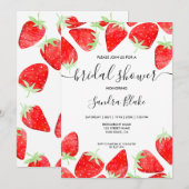 Leuke Moderne Zomer Strawberry Botanische Waterver Kaart (Voorkant / Achterkant)