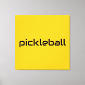 Leuke moderne zwarte PICKLEBALL tekst op fel geel Canvas Afdruk (Voorkant)