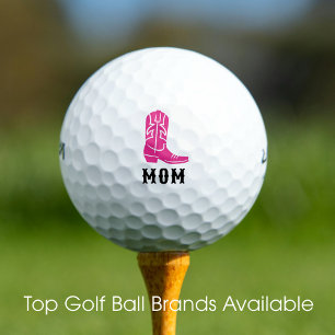 Leuke Moeder Westerse Cowgirl Laars Landelijk Roze Golfballen