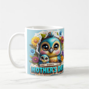 Leuke Moederdag Vogel Met Kuiken ontwerp Koffiemok