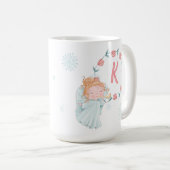 Leuke Monogram Engel Kerstmis Koffiemok (Voorkant rechts)