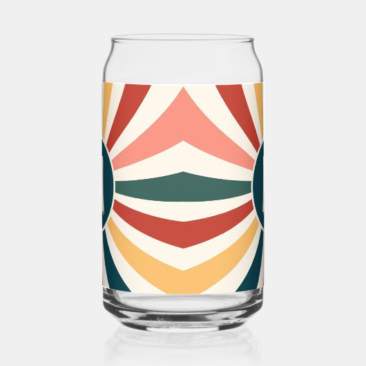 Leuke monogram kleurrijke retro patroon blikvorm glas (Links)