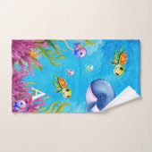 Leuke Monogram Naam Kustschildpad en Walvis Zee Na Bad Handdoek (Handdoek)