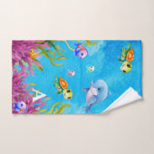 Leuke Monogram Naam Kustschildpad Zee Dolfijn Bad Handdoek (Handdoek)