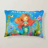 Leuke Monogram Naam Kustzeemeermin Accent Kussen (Achterkant)