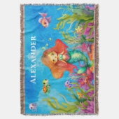 Leuke Monogram Naam Kustzeemeermin Deken (Voorkant Verticaal)