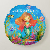 Leuke Monogram Naam Kustzeemeermin Rond Kussen (Voorkant)