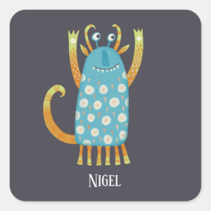 Leuke Monsters Gepersonaliseerd Vierkante Sticker