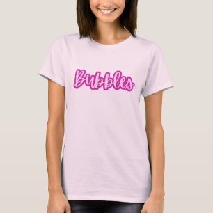 Leuke Mooie Licht Roze Tekst Bubbles Dames T-shirt