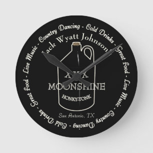 Leuke Moonshine Honky-tonk Bar Wandklok Ronde Klok