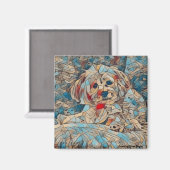 Leuke Morkie Magnet van Koper Magneet (Voorkant / Achterkant)