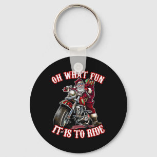 Leuke motorfiets biker opa Santa Rider Kerstmis Sleutelhanger