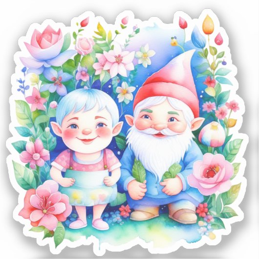 Leuke Mr en Mrs Clause Kerstmis Sticker (Voorkant)