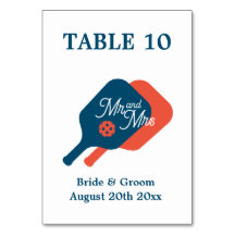 Leuke Mr & Mrs pickleball paddle logo bruiloft