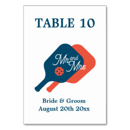 Leuke Mr & Mrs pickleball paddle logo bruiloft Kaart