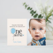 Leuke Mr. Onederful Bedankkaart met Foto (Staand voorkant)