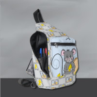 Leuke Muis Eating Cheese Blue Grey Sling Bag