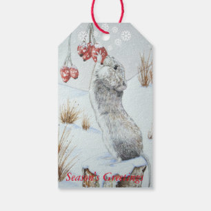Leuke muis en het rode art. van het de scènewild cadeaulabel