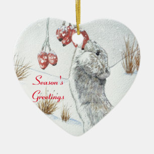 leuke muis en het rode art. van het de scènewild keramisch ornament
