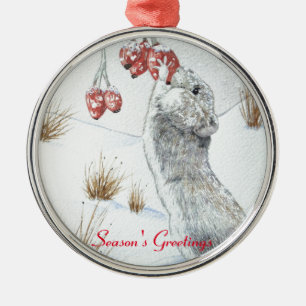 leuke muis en het rode art. van het de scènewild metalen ornament