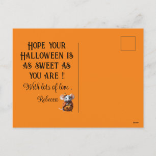 Leuke muis Halloween gepersonaliseerde aangepaste  Feestdagenkaart