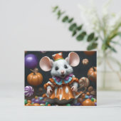 Leuke muis Halloween gepersonaliseerde aangepaste Feestdagenkaart (Staand voorkant)