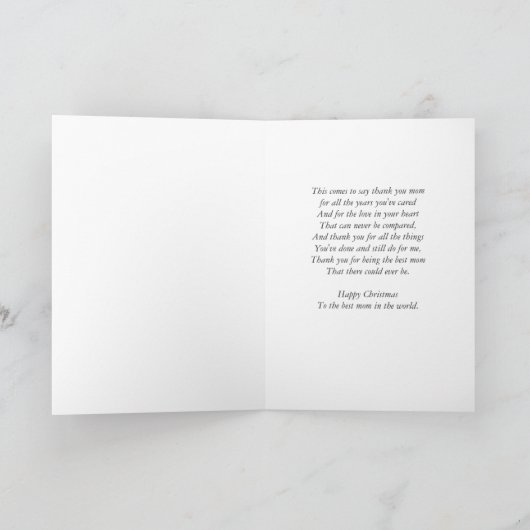 Leuke muis sneeuwscène voor moeder met Kerstmis Feestdagen Kaart (Binnen)