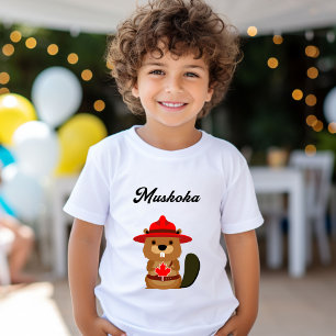 Leuke Muskoka Canada Bever met Rood Pet T-shirt