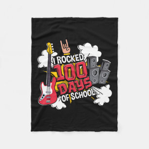 Leuke muziek gitaar Ik rockte 100 dagen van de sch Fleece Deken