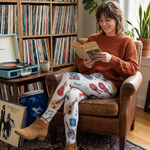 Leuke Muziek Liefhebber - Kleurrijke Muziekinstrum Leggings