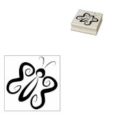Leuke 'n krullende vlinder 	rubberstempel (Gestempeld)