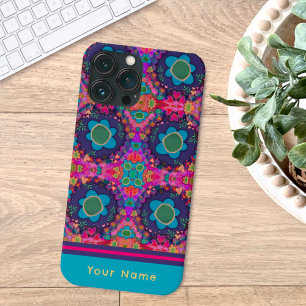 Leuke naam Boho Bloemen Aangepaste Patroon Inspira iPhone 13 Pro Max Hoesje