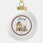 Leuke naam kerst Teddy Keramische Bal Ornament (Voorkant)