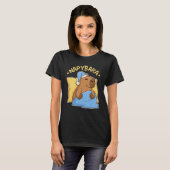 Leuke Napping Capybara Pyjama Nappybara T-shirt (Voorkant volledig)