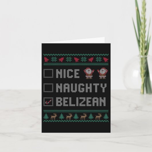 Leuke Naughty Belizean Kerstmis pyjama matching Kaart (Voorkant)