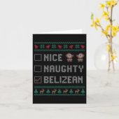 Leuke Naughty Belizean Kerstmis pyjama matching Kaart (Gele Bloem)