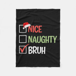 Leuke Naughty Bruh Lijst Santa Hats Cadeau Christm Fleece Deken