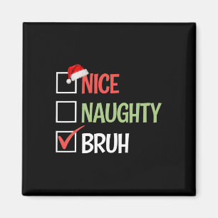 Leuke Naughty Bruh Lijst Santa Hats Cadeau Christm Magneet
