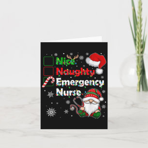 Leuke Naughty Emergency Nurse Christmas Gnome fami Kaart