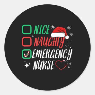 Leuke Naughty Emergency Nurse Kerstlijst Er XMA Ronde Sticker
