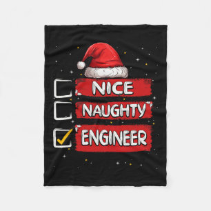 Leuke Naughty Engineer Kerstman Lijst Fleece Deken