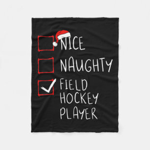 Leuke Naughty Field Hockey Spelerslijst Christmas  Fleece Deken