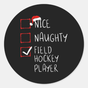 Leuke Naughty Field Hockey Spelerslijst Christmas Ronde Sticker