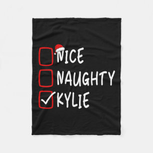 Leuke Naughty Kylie Gepersonaliseerde Naam Kerst C Fleece Deken