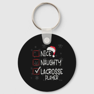 Leuke Naughty Lacrosse Spelerslijst Kerstman Sleutelhanger